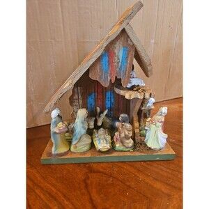 Vintage Trimont Ware Christmas Nativity Manger Set Japan